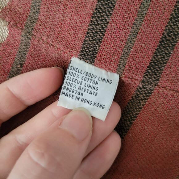 Territory Ahead LL Blazer Jacket Khaki Brown Plaid Lining Western Rodeo - Picture 13 of 13